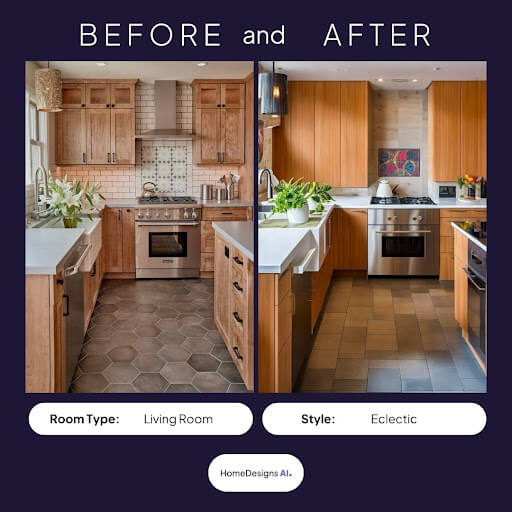 before and after kitchen with Eclectic