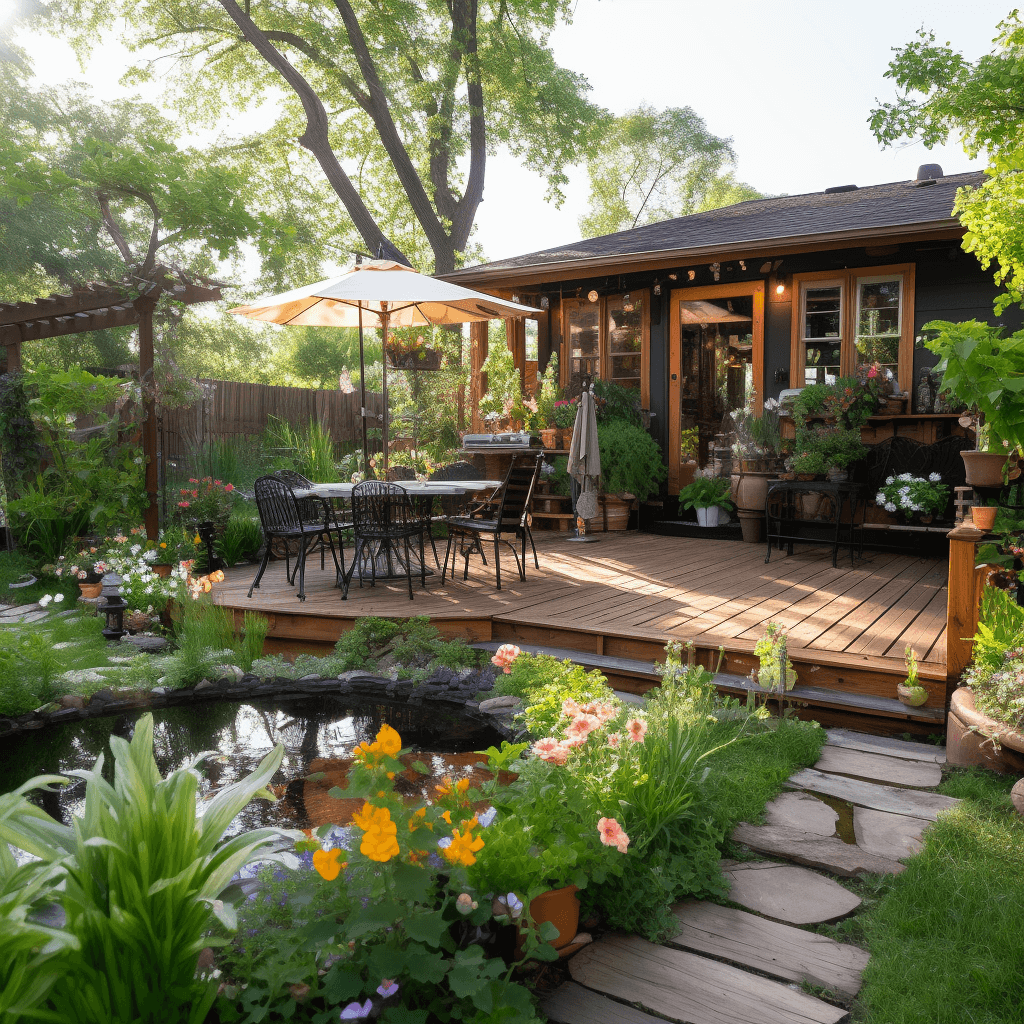 a sustainable backyard in the spring seasons