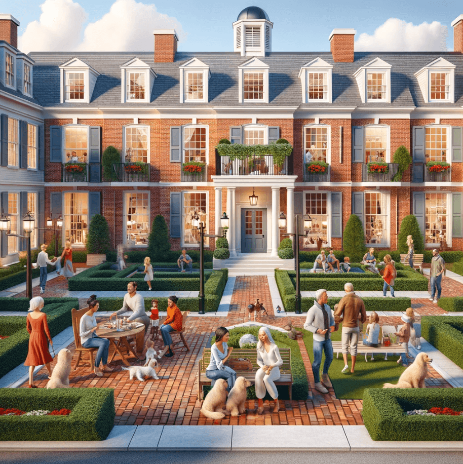 a community of people that lives in colonial apartments