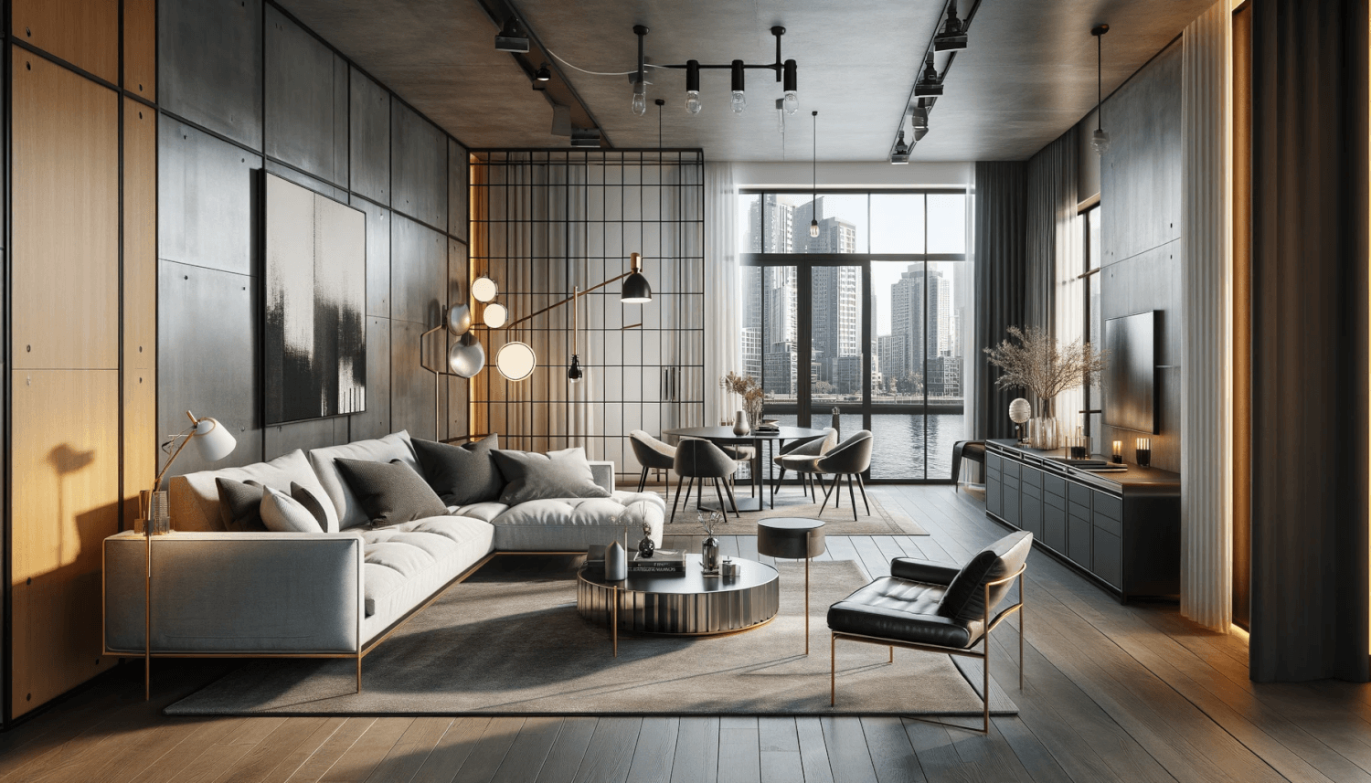 a living room designed in a modern urban style