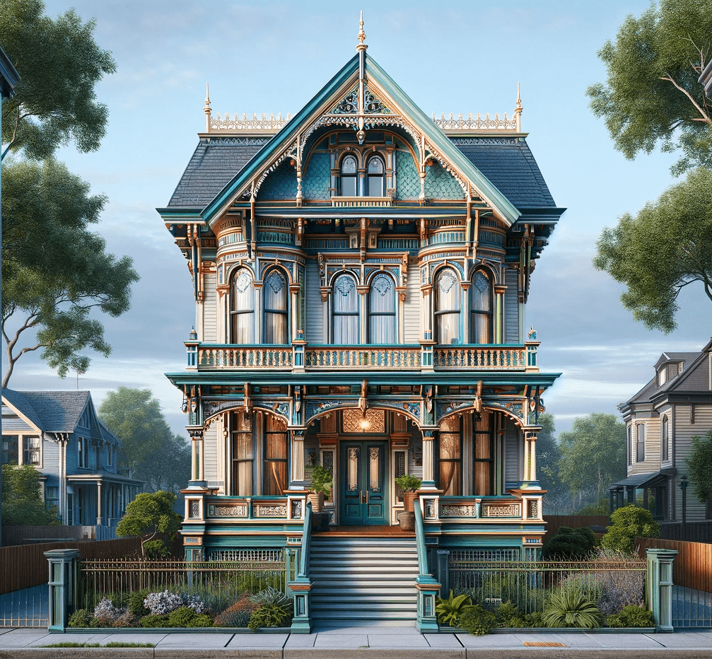 the front of a house designed in a victorian style