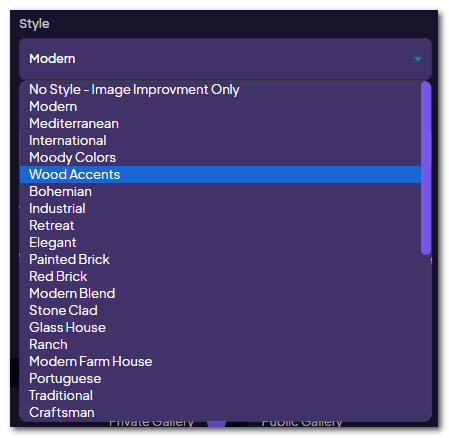 Select the Design Style that you want