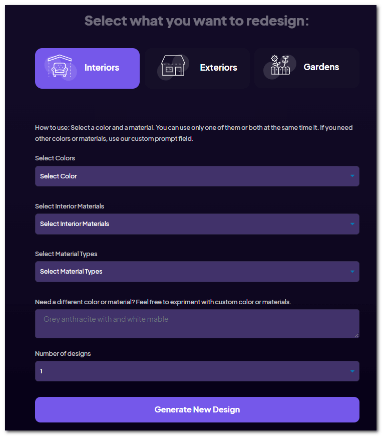 Choose the settings for the Colors & Textures module
