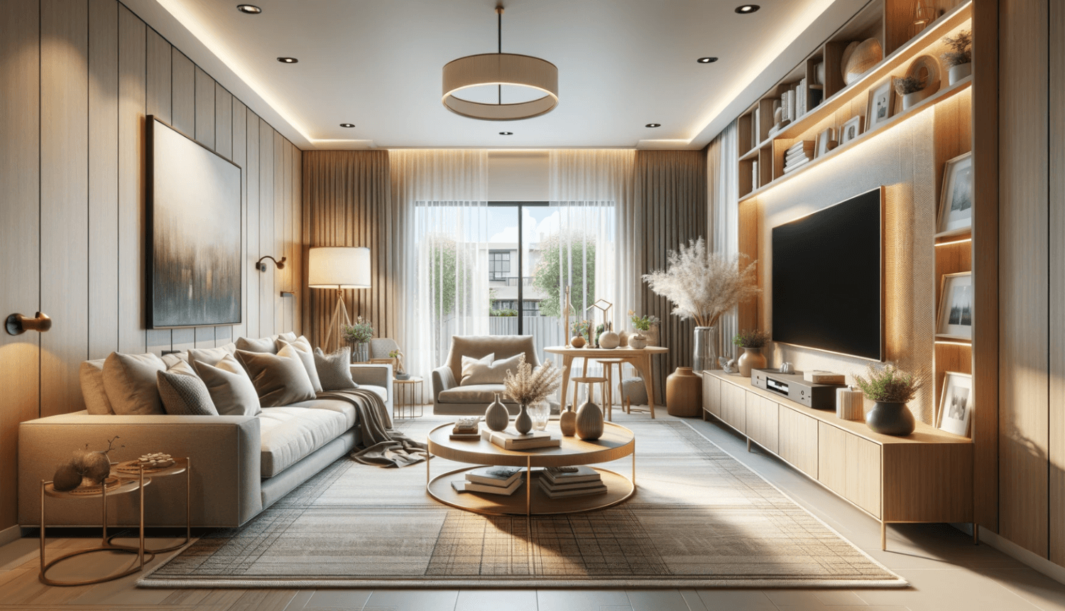 a living room that has been virtual staged