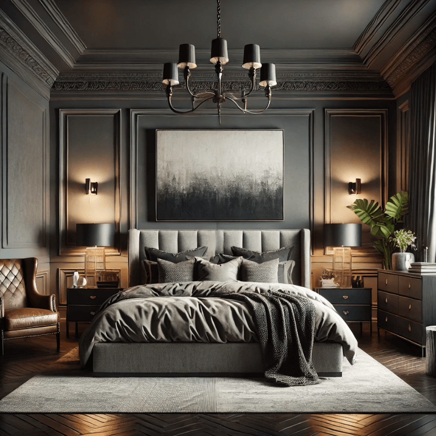 Screenshot 2024-06-29 195505 a masculine bedroom designed in an quiet luxury style