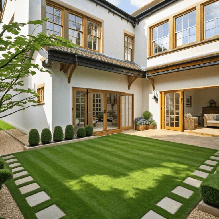 english-courtyard a front yard designed in a english design