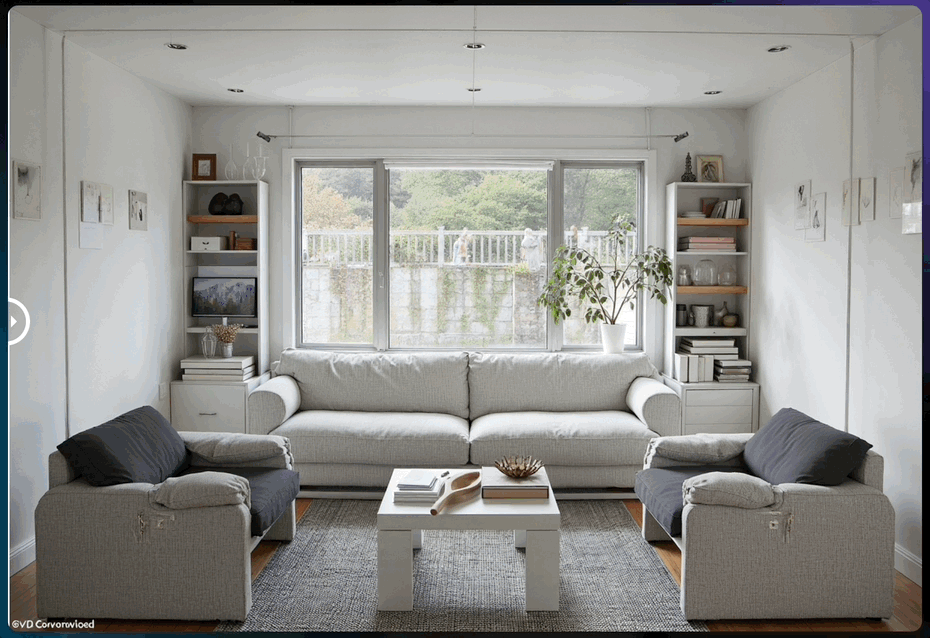 here is a living room completely redesigned in an Ikea style