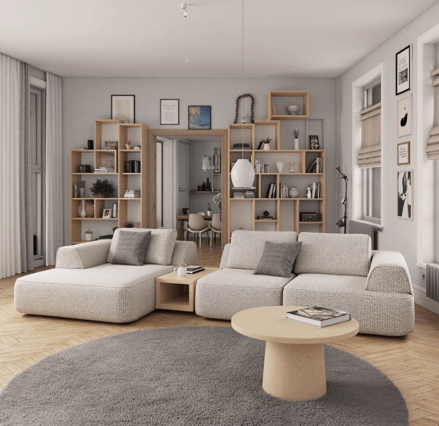 another living room designed in an IKEA style