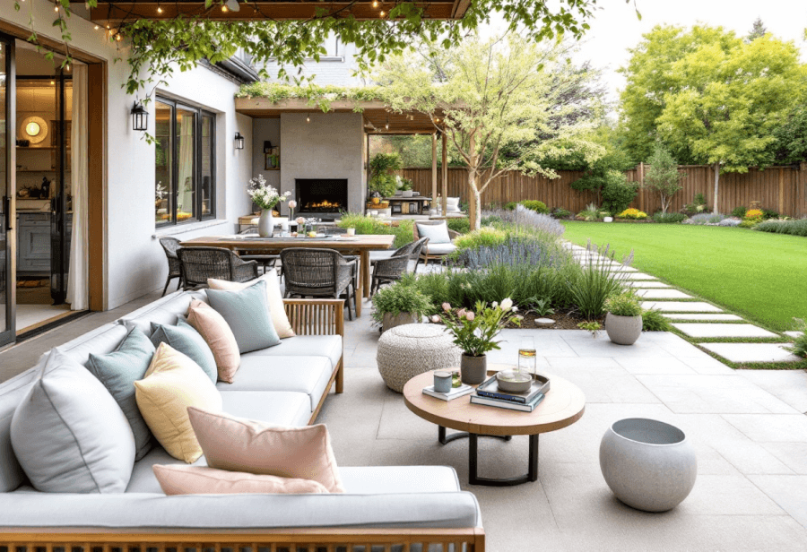 an outdoor space designed in a Spring style
