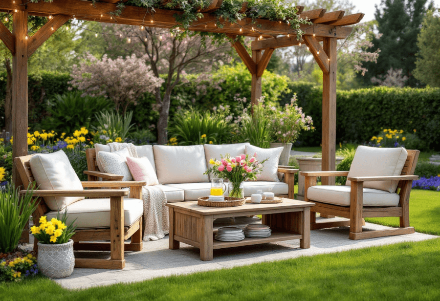 a patio designed in a spring style