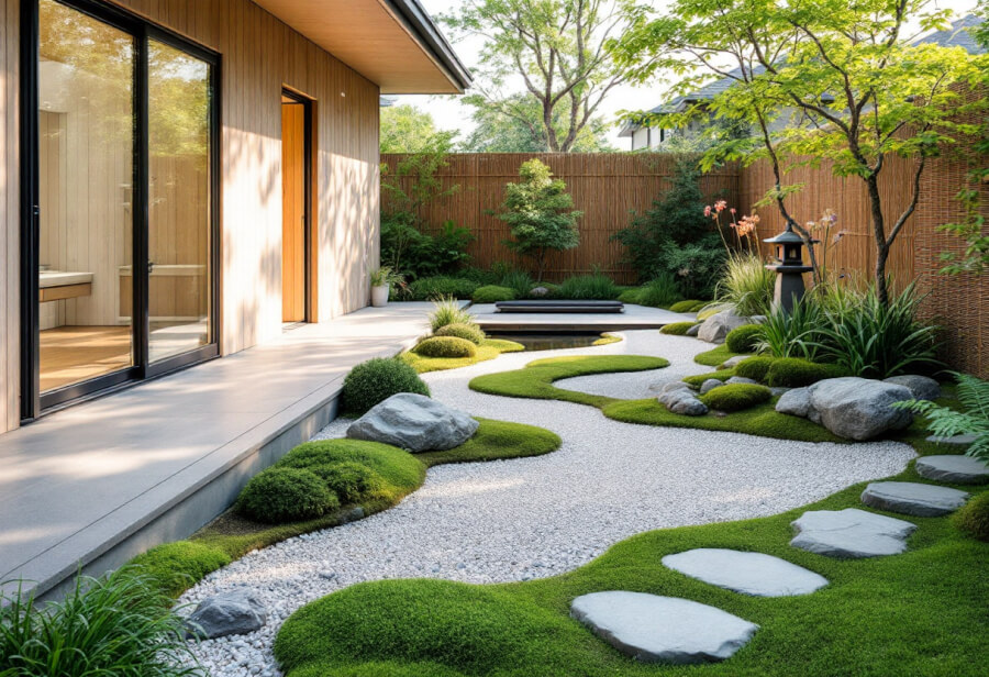another garden designed in a japanese zen style