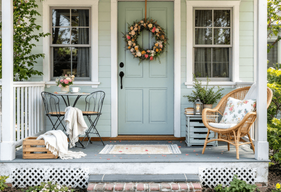 a spring porch designed in an old style