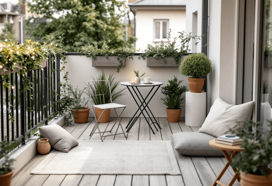 a new small balcony of an apartment