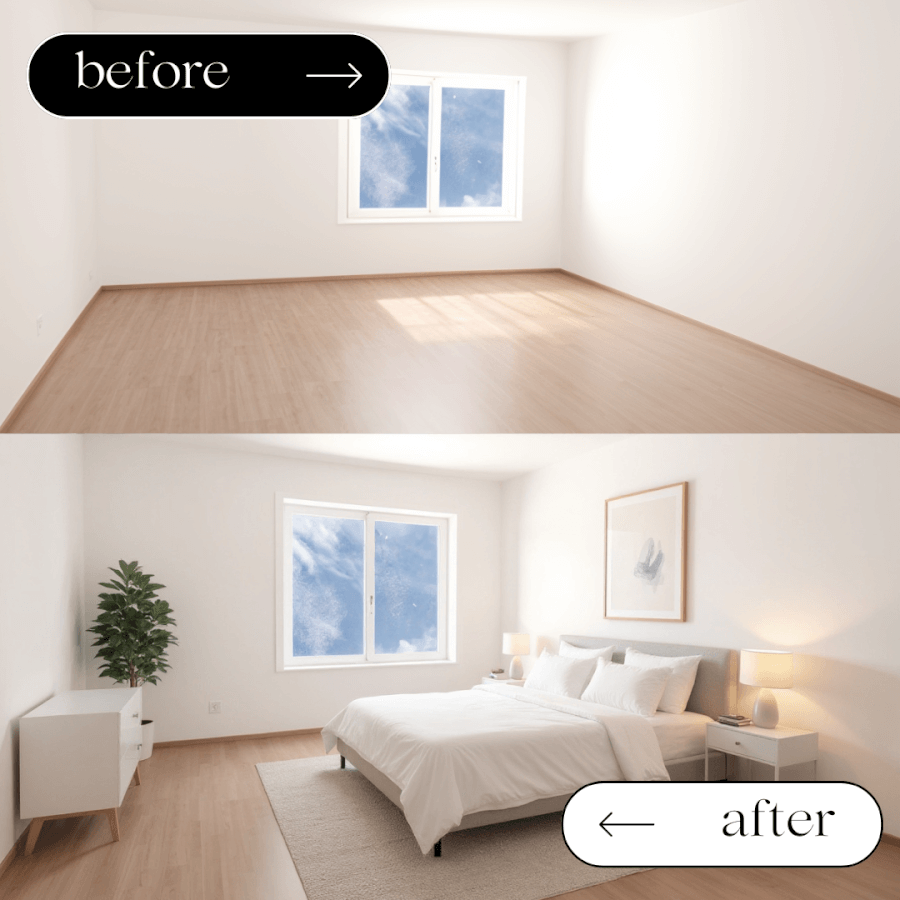 a before and after for a real estate agent project