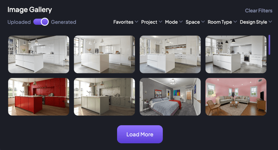 another look of the unified image gallery inside the tools