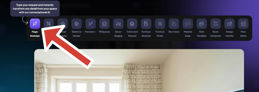 the new Magic Redesign button inside the Edit Menu 