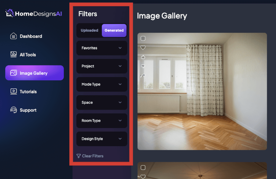 the new filters and updates for Image Gallery