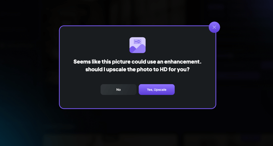 the show button to upscale your image