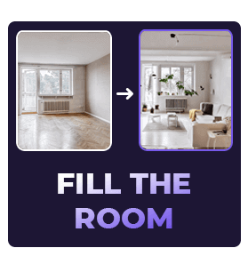 Fill the room with furniture using AI